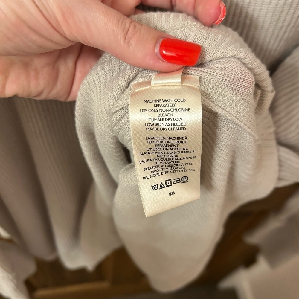 Free People We The Free Cream Juicy Ribbed Open Back Cowl Sweater Large NWOT - Picture 11 of 12